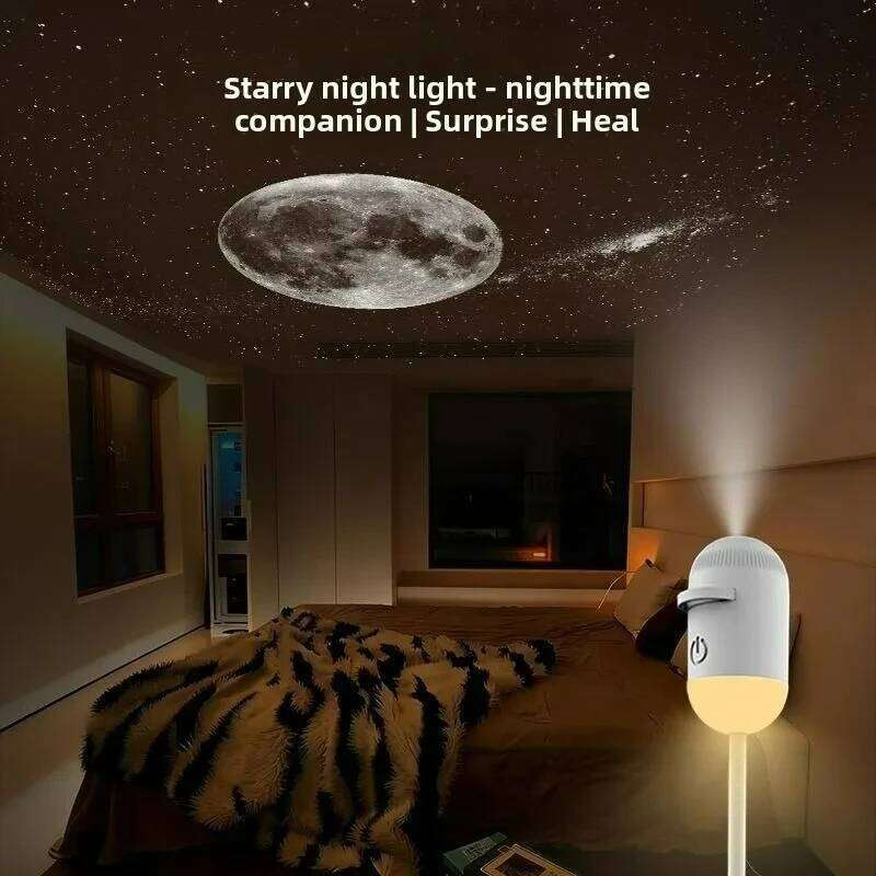 2-in-1 Mini Galaxy Star Projector Night Light Starry Sky Ambient Lamp for Bedroom Sleep & Decoration 26H0312