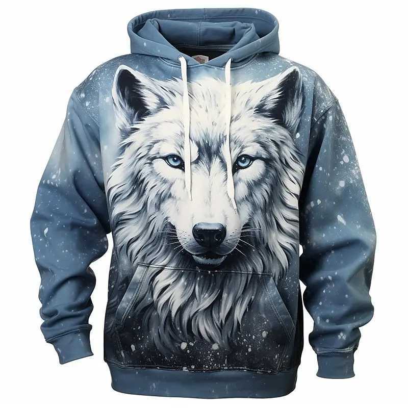 Animal Hoodie For Men Wolf Print High-Quality Mens Pullover Autumn Fashion Top Street hoodie Designer Long Sleeved Sportswear M260312