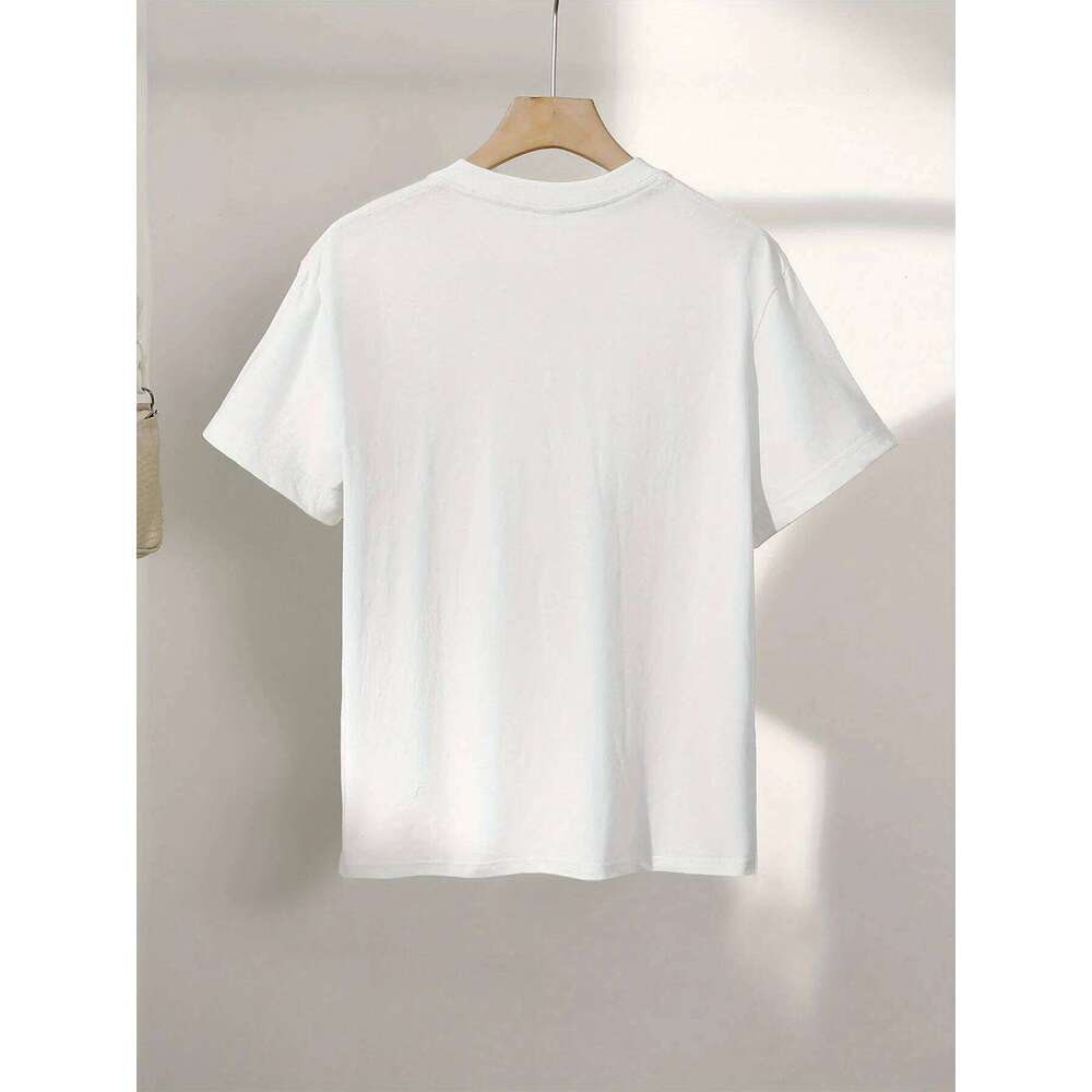 Women's Casual Short Sleeve Crew Neck T-Shirt Vibrant Tomato & Herb Print Tshirt Vintage Cotton Graphic Top Female Clothing Z260312
