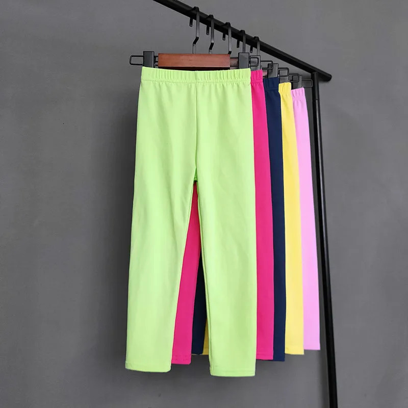 Kids Solid Color Pants For Girls Stretch Skinny Leggings Spring Summer Soft Slim Trousers Children Pant Girl and Boys 260311