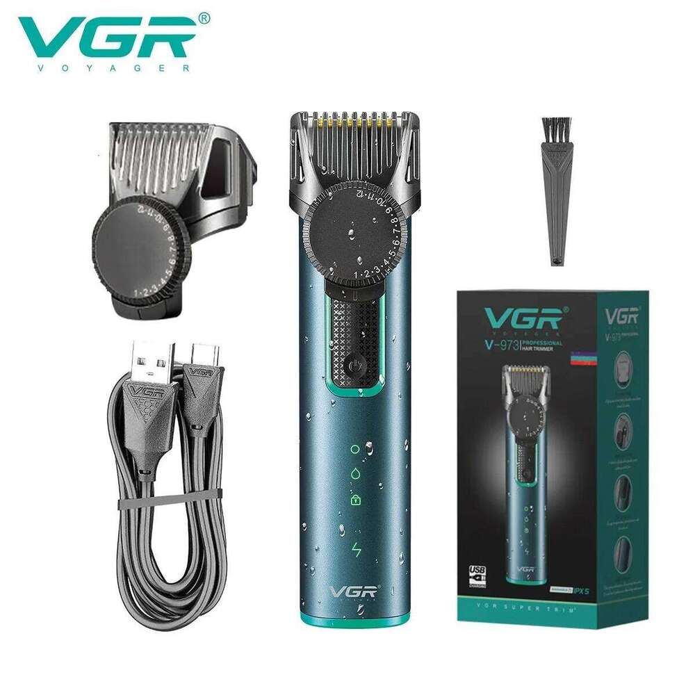VGR Adjustable Beard Trimmer Electric Clipper Waterproof Hair Cutting Rechargeable Haircut Machine For Men V-973 C260312