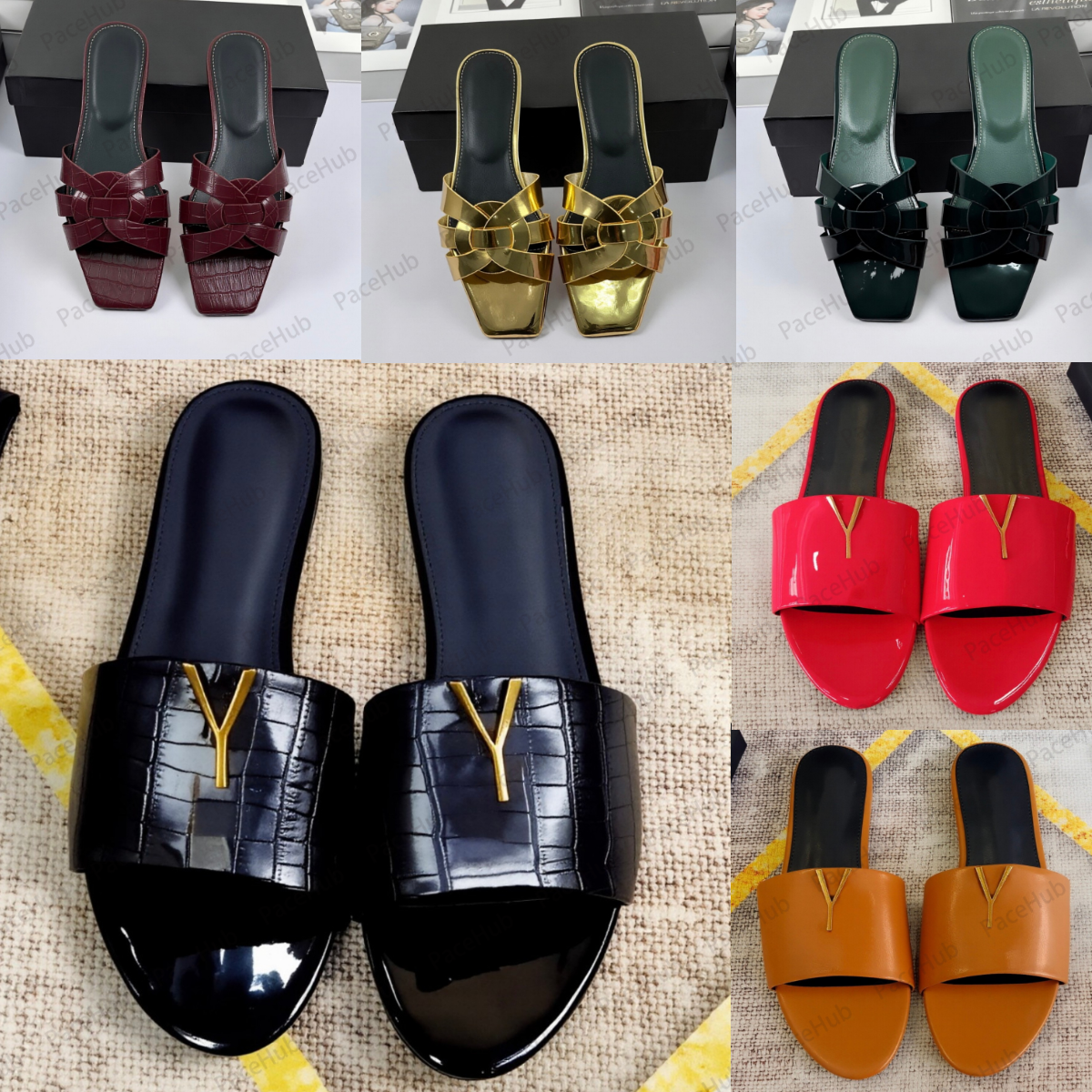 designer women slides slippers sandals elegant summer slippers high quality genuine leather sandals integrated home and outdoor beach slippers