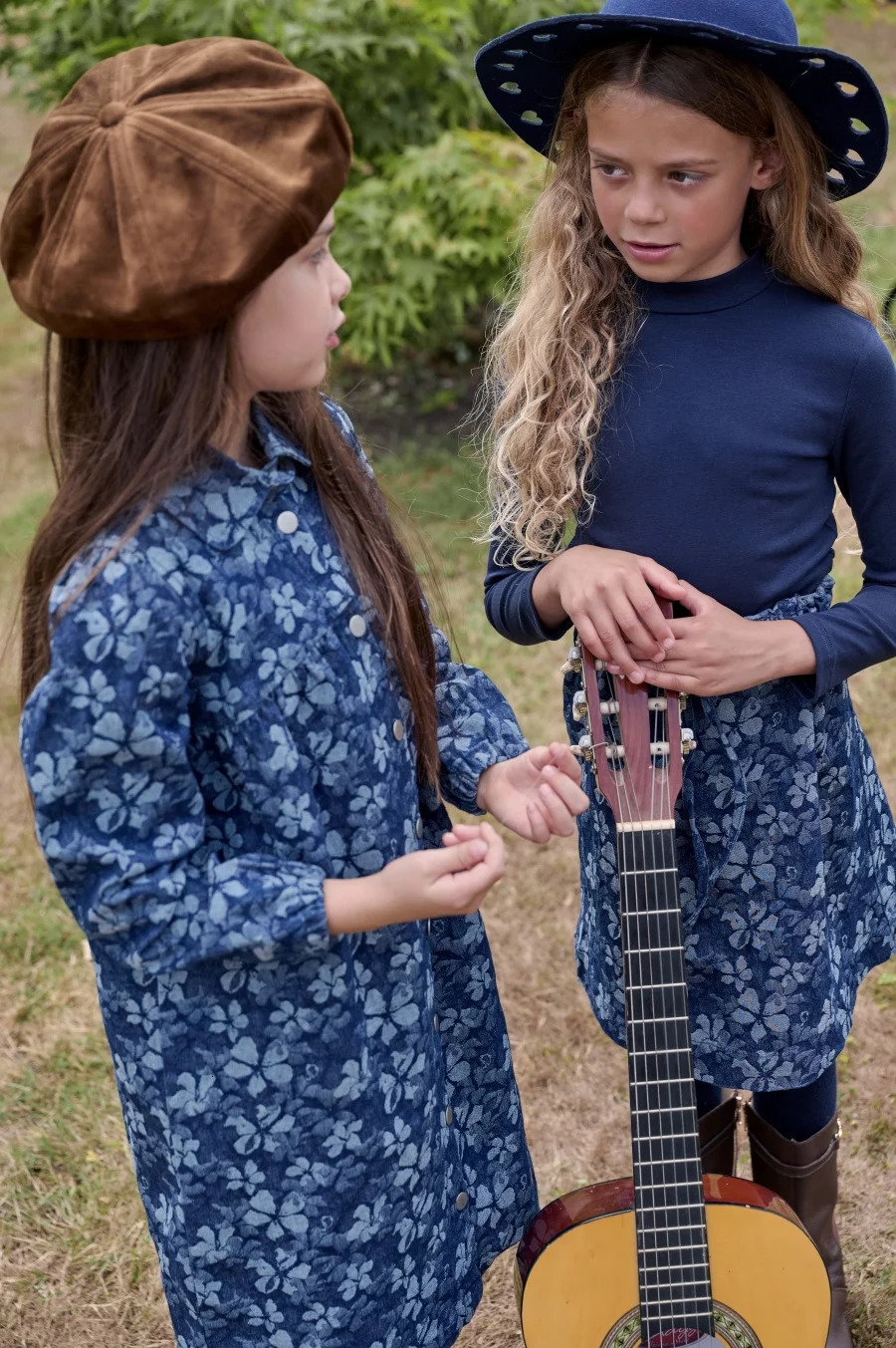 Clearance sale AS AW25 print denim collection flower boys girls familly match clothes 260311