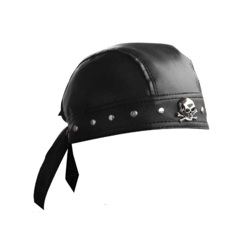 652F Hip Hop Grunge Po Props Skull Durag for Dating Pography Cabbie Headwear Rivet Studded Hat 260304