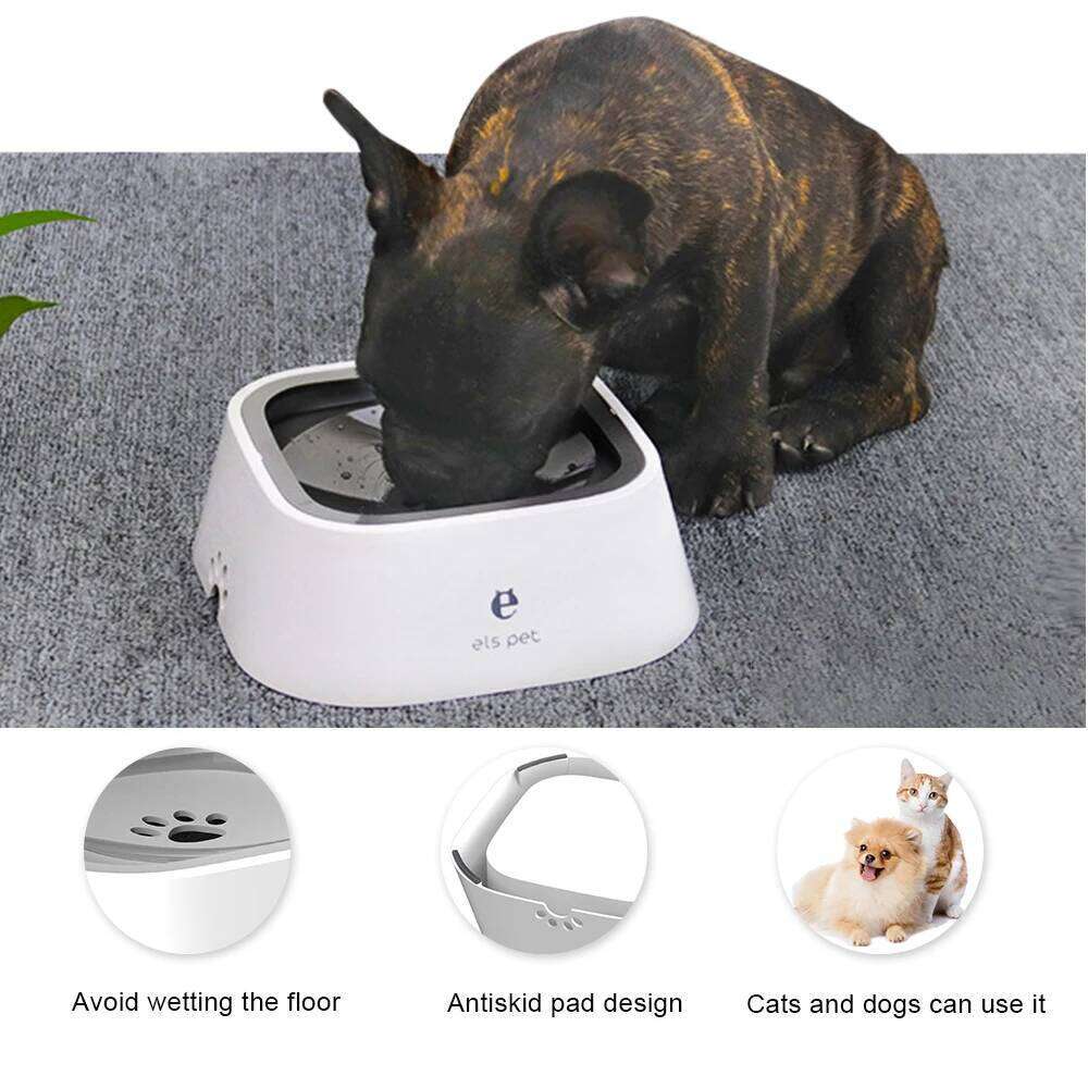1.5L ABS Plastic Floating Non-Wetting Mouth Cat Without Spill Drinking Water Dispenser Dog Bowl 26Y0312