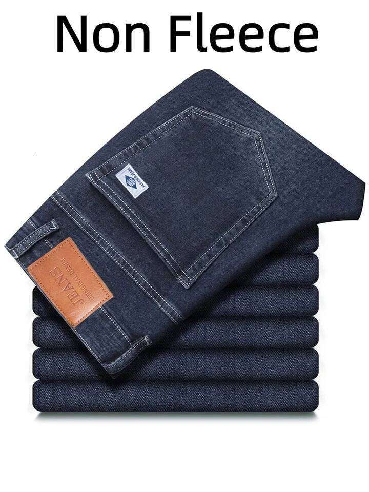 New Men's Light Business Micro Stretch Straight Fit Denim Vintage Distressed All Season Wearable Long Pants