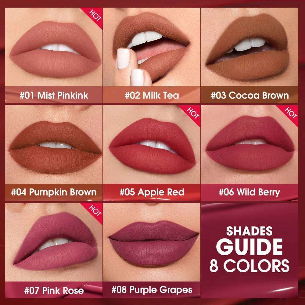 Wholesale O.TWO.O Newest Lipstick Waterproof Makeup gloss Rose Rouge Silk Liptint Matte Sexy Red Lip Stain Liquid Lipgloss W260311
