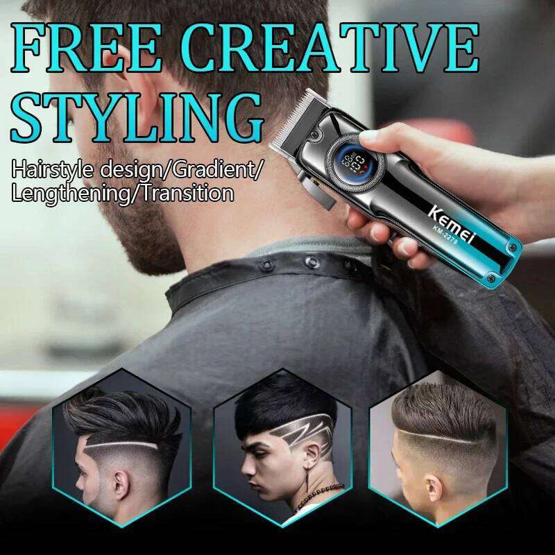 Kemei 2279 Barber Fade Clippers Professional Cordless Trimmer Rechargeable Haircut Tool Hair Cutting Machine for Men C260312