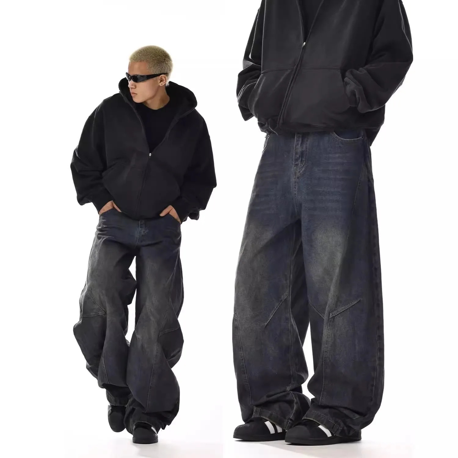 Y2K Mens Baggy Jeans Unisex Trendy Casual Wide-Leg Denim Pants High Street Quality American Style Streetwear Oversize Trousers 260310
