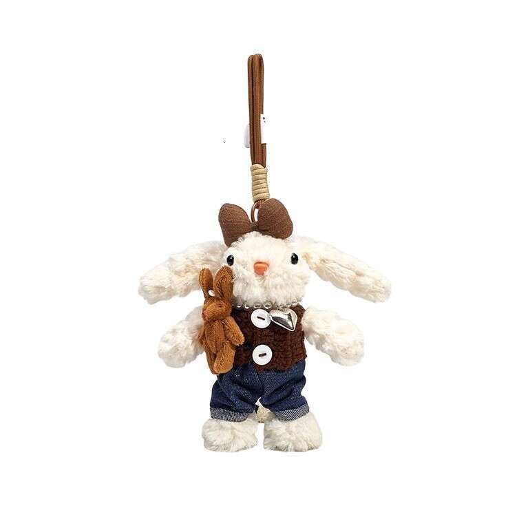Dopamine Bunny Toy Bag Pendant Cute Birthday Gift for Best Friends Plush Cartoon Doll