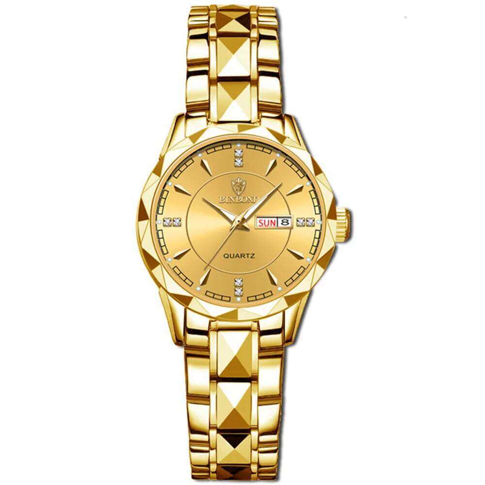 BINBOND 5552 Japanese Quartz Movement Fashion Women's Top Brand Luxury Stainless Steel Strap Date Calendar Watch