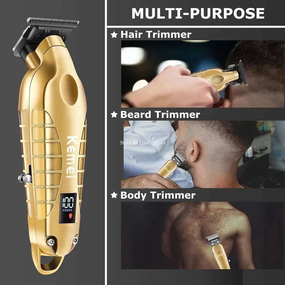 Kemei 2293 Professional Men Beard Trimmer Zero Gapped Cordless Clipper Barber Rechargeable Finish Hair Cutting Machine C260312