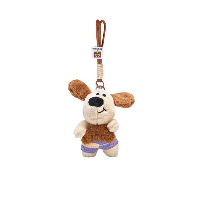 and Adorable Boss Dog Plush Doll Keychain Cartoon Cute Stuffed Toy Backpack Decoration Bag Pendant Wholesale