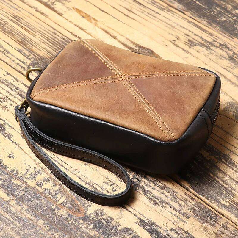 High Quality Men Clutch Vintage Pieced Leather Wallet Creative Coin Purse Phone Bag Kl928