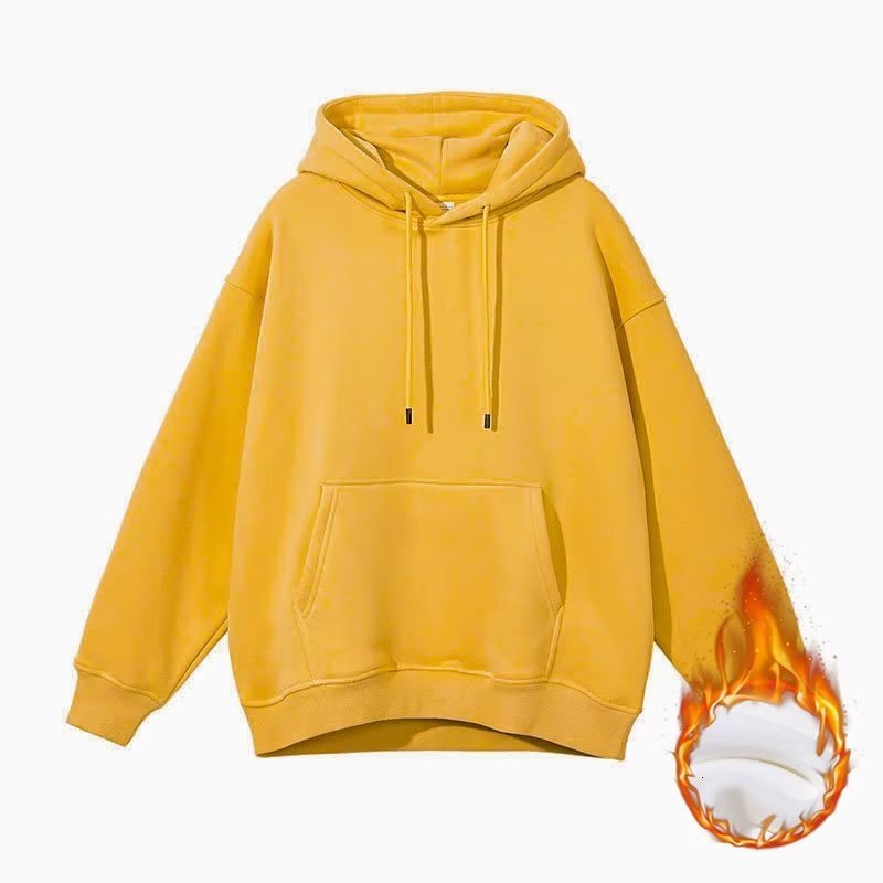 Autumn/winter Fleece-lined Oversize Hoodie For Designer Hoodie Trendy Men Casual Loose Thick Hoodie