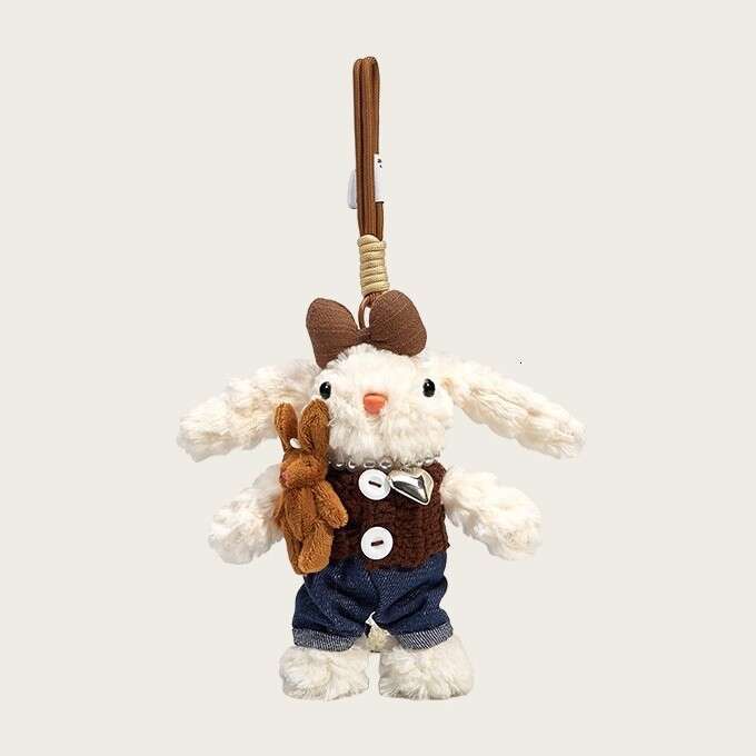Dopamine Bunny Toy Bag Pendant Cute Birthday Gift for Best Friends Plush Cartoon Doll