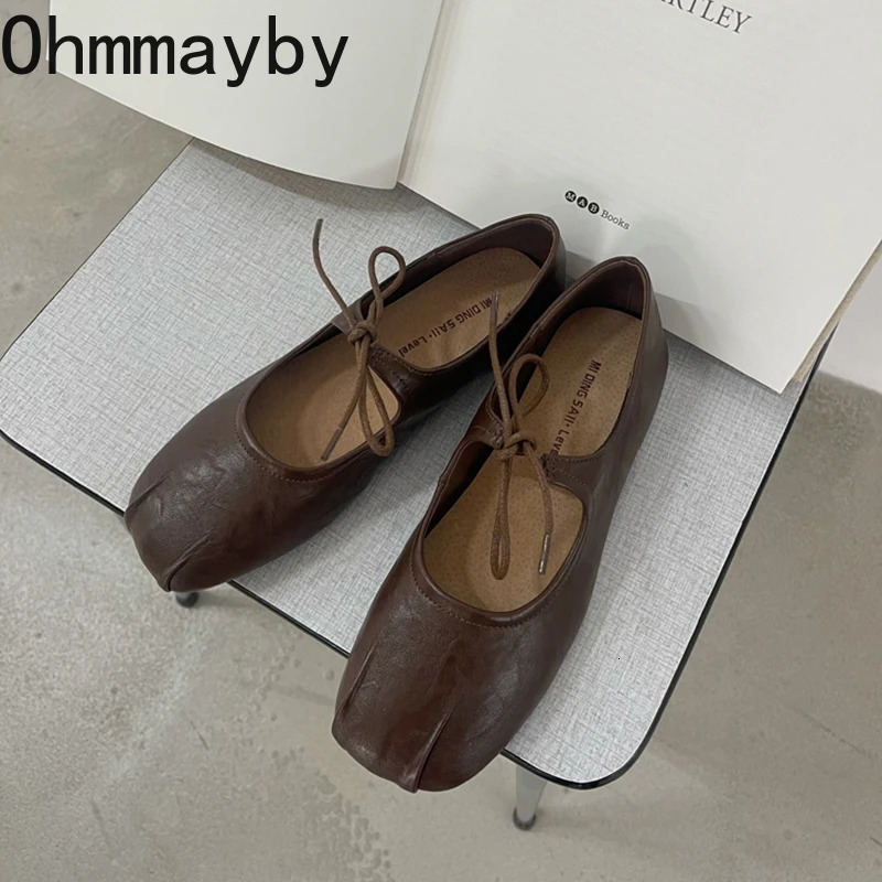 2026 Spring Women Ballet Flats Casual Shallow Butterfly-knot Shoes Soft Sole Womens Elegant Leather Dress Shoes 260227