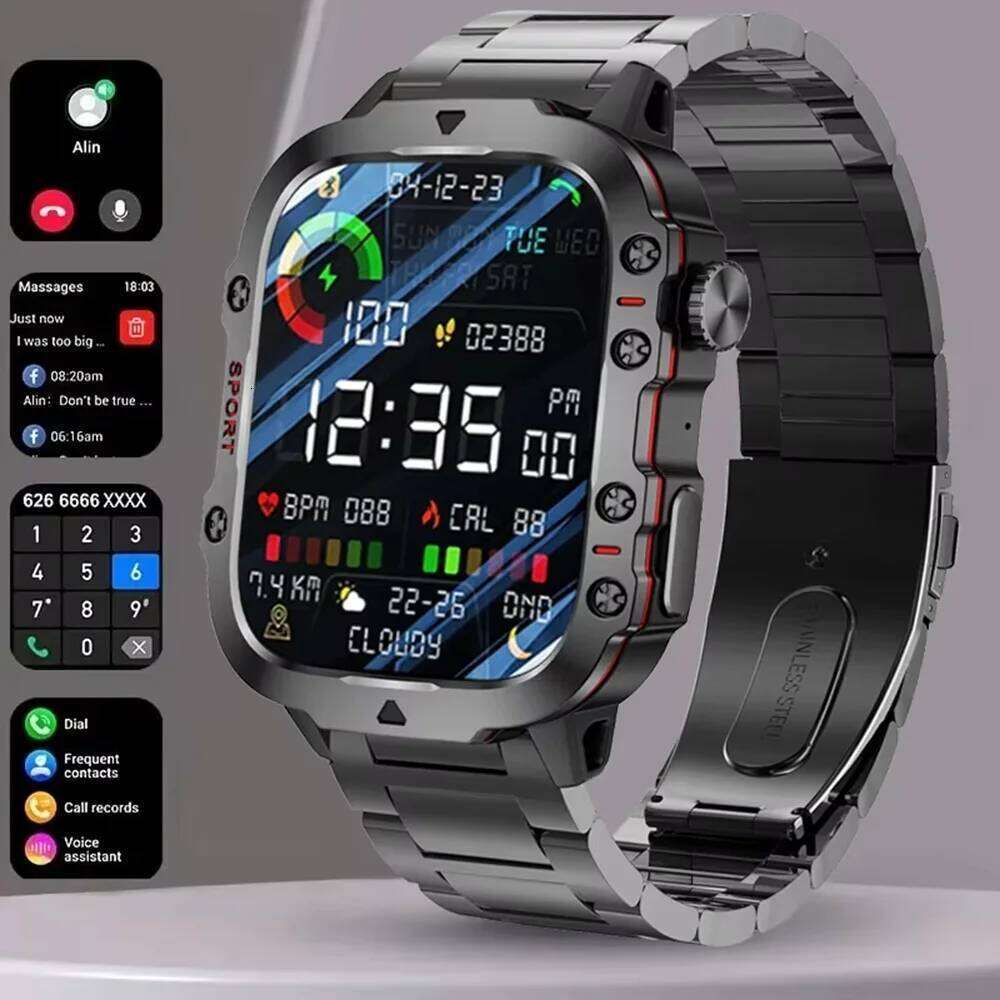 G.L Wear New Military Men Outdoor Sports Fitness Tracker Health Monitor 2.19 inch Bluetooth Talk Smart Watch