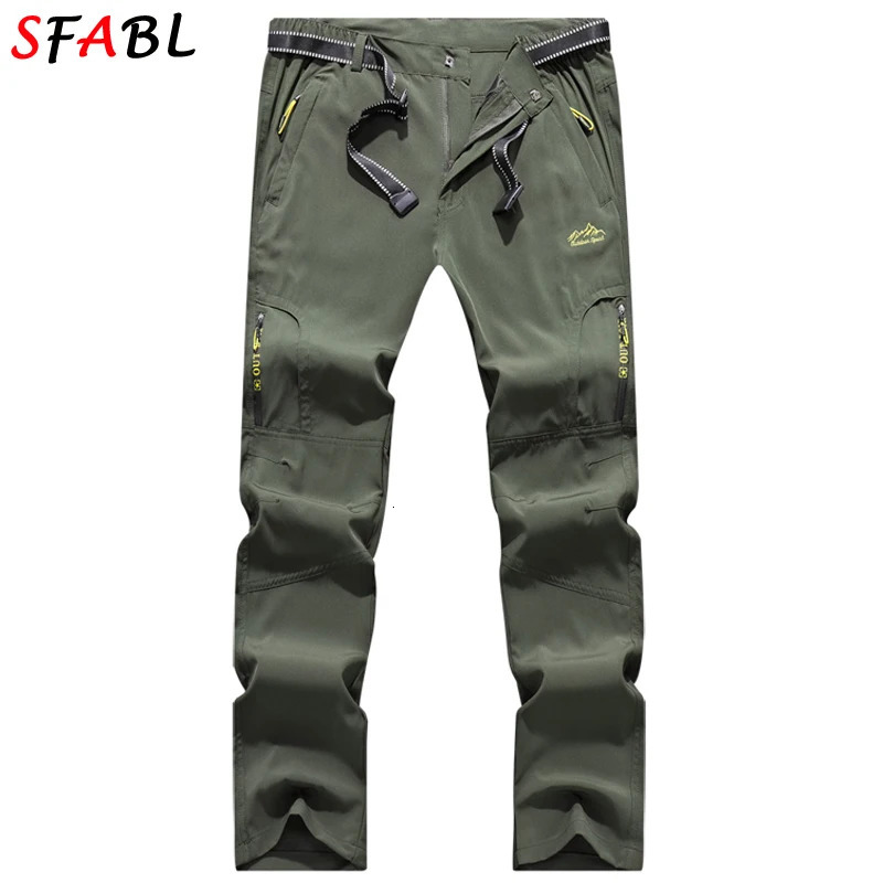 SFABL 5XL Summer Quick Dry Hiking Pants Men Stretch Waterproof Tactical Pants Zipper Pockets Trousers Lightweight Fishing Pants 260311