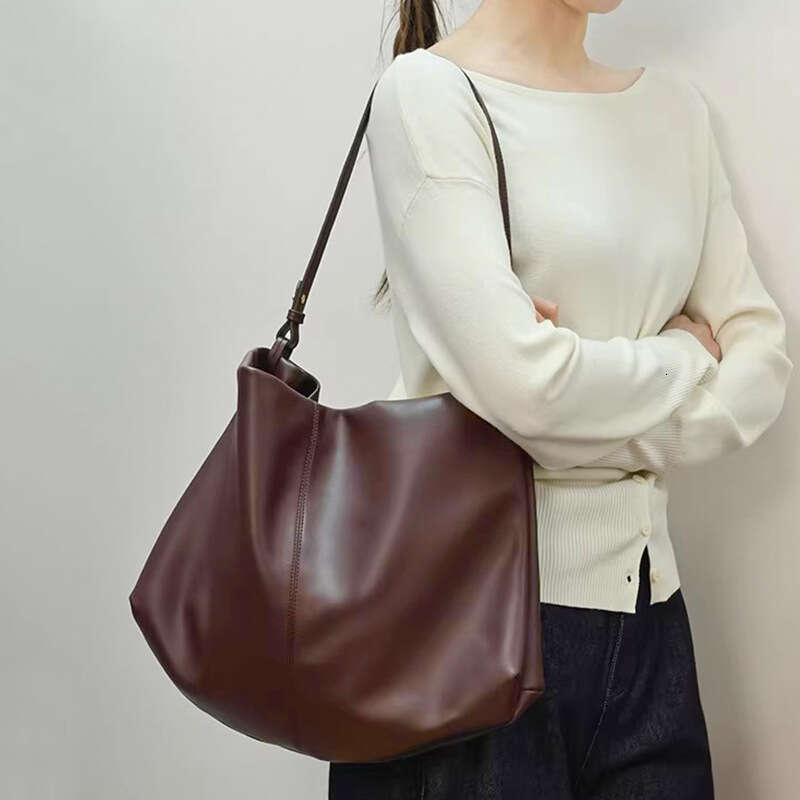 Luxury Bags Totes Large Capacity Tote For Women Lazy Relaxed Feel Cowhide Commuter Genuine Underarm Bag Autumn And Winter Soft Leather Single Crossbod