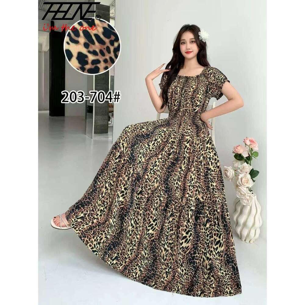 THHONE Vestidos Robe Maxi Long Dress Women Summer Indian Clothes Bohemian Cotton Linen Floral Short Sleeve Korean Style Casual C260312