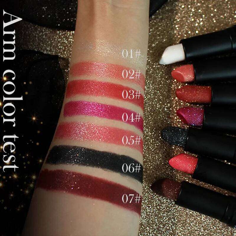Multi-Color Non-stick Cup Matte Flash Lasting Easy Color Diamond Lipstick Dark Halloween Look W260311