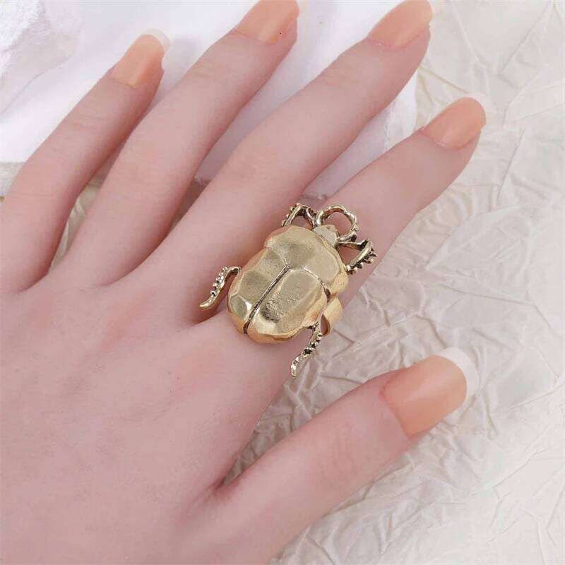Retro Insect Opening For Women Animal Beetle Cicada Punk Hip-hop Adjustable Finger Ring Trend Daily Party Jewelry Accessory H260312