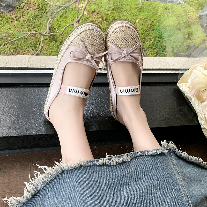 2026 women's slippers flat shoes fashionable, versatile, casual, comfortable walking sandals summer new bow decoration Mary Jane women's sho