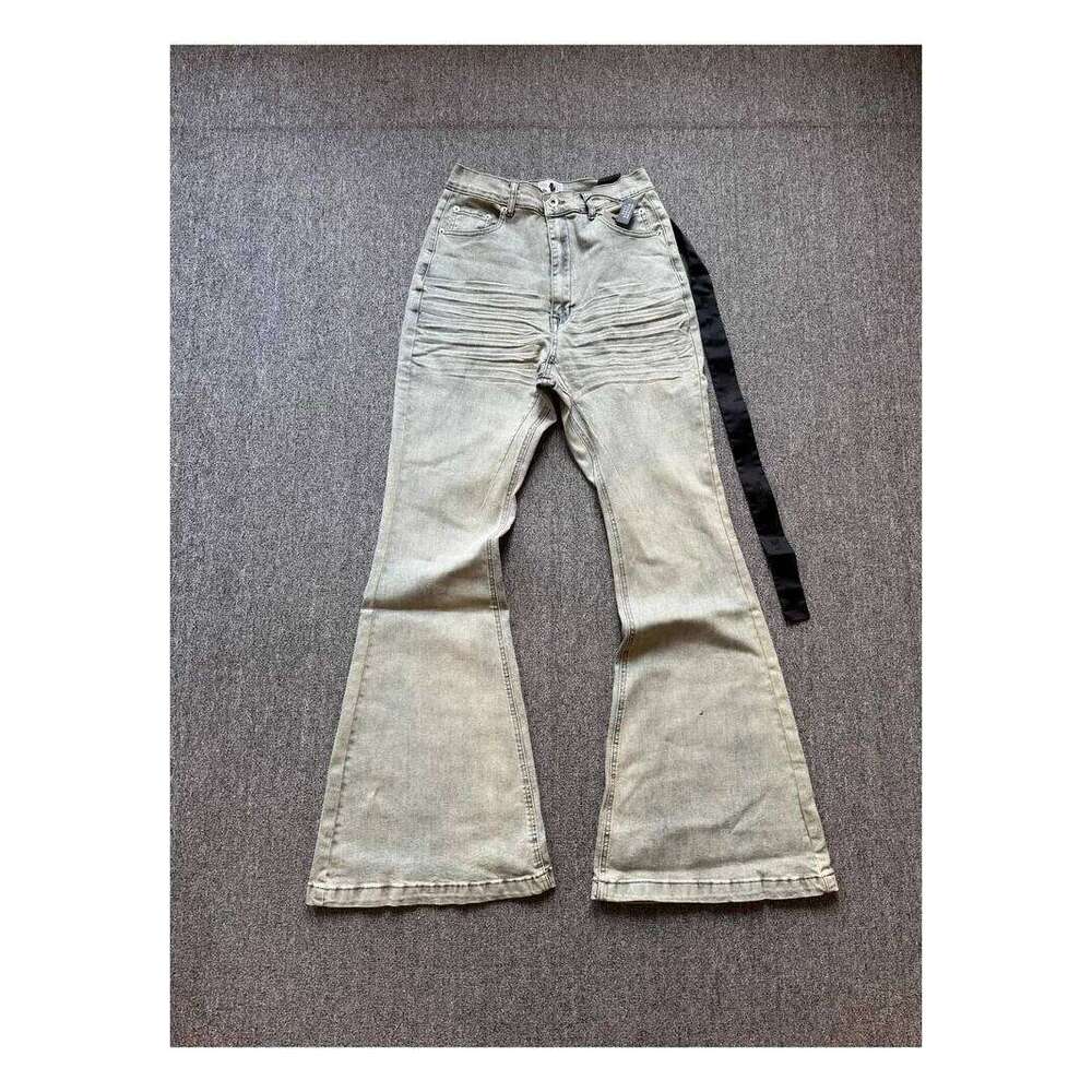Brand New Rick Washed Blue Zipper Pocket Fit slim fit PANT Cotton Denim Pants Comfort Casual Jeans Size S M L XL #B4 26Y0312