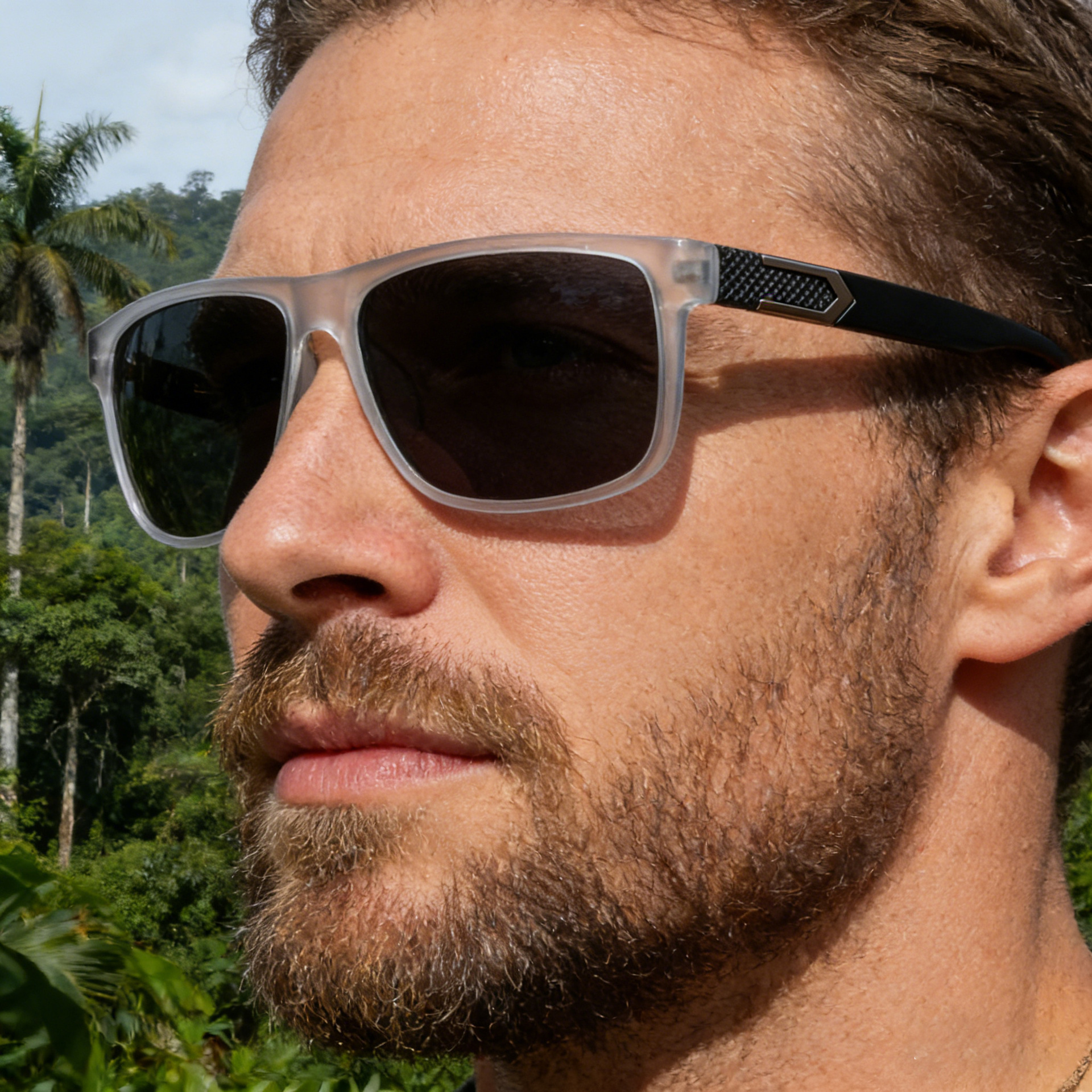 2026 New Fashion Square Frame Polarized Personalized Trendy Outdoor Street Style Sun Protection Sunglasses for Men,