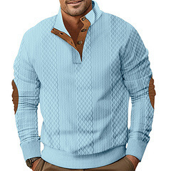 European And American Spring And Designer Shirt Autumn Men's Foreign Sweatshirt Polo Half-zip Men's Casual Jacquard 3D Designer Hoodie Embossed Long Sleeve