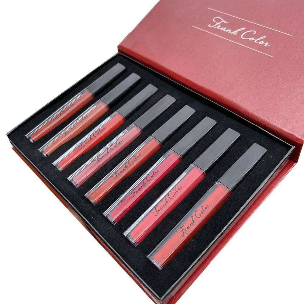 Eight Velvet Matte Glaze Set Lipstick Long-lasting Gloss Waterproof Non-stick Student Fading Cup Moisturizing Lip J9F9 W260311