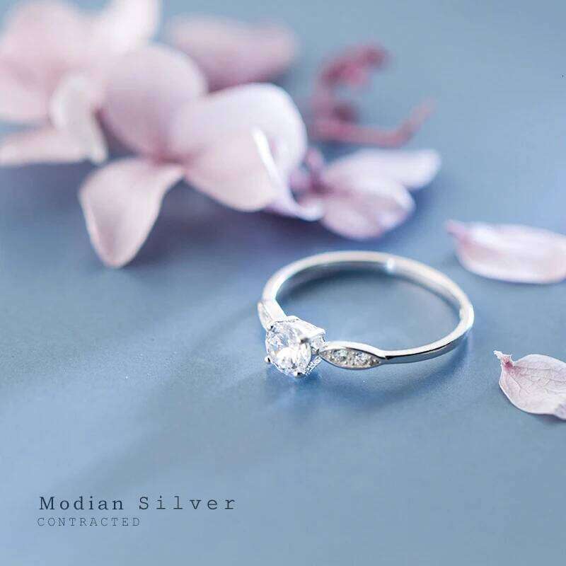 Modian Radiant AAA Zircon Authentic Sterling Silver 925 Ring for Women Fashion Weddind Engagement Gift Fine Jewelry Accessories H260312