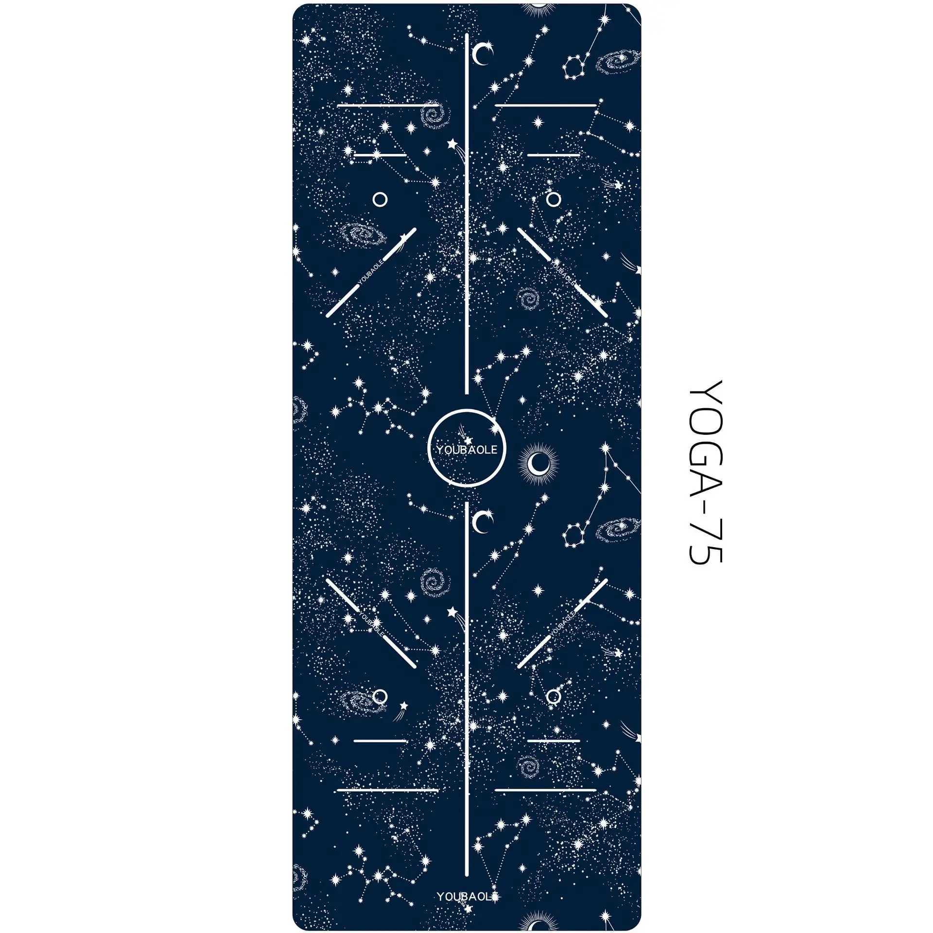 Zen Rhyme 1mm Natural Rubber Suede Yoga Mat Foldable Portable Anti-Slip Drape Gym Meditation Fitness Workout Gymnastics M260312