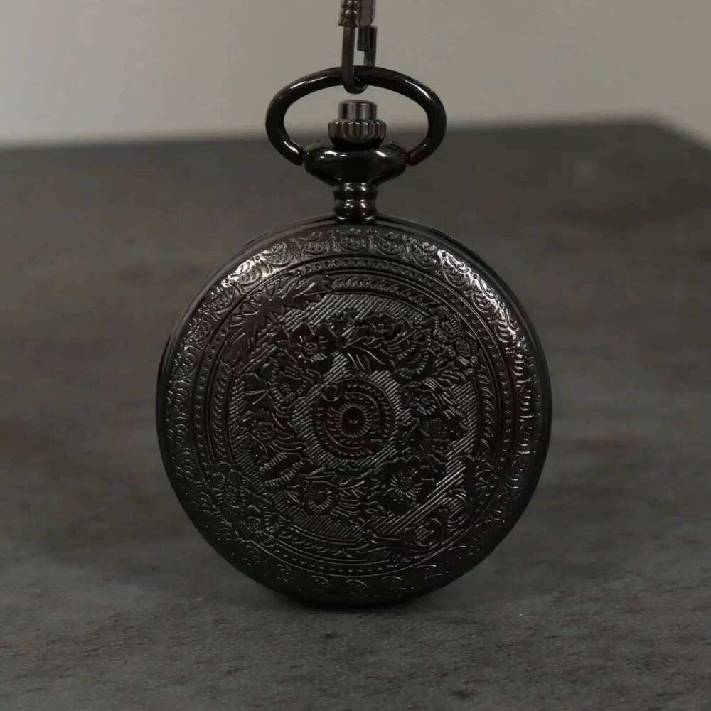 Vintage Classic Men's Quartz "To My Groomsman" Engraved Flip Roman Numeral Chain Pendant Pocket Watch Reloj