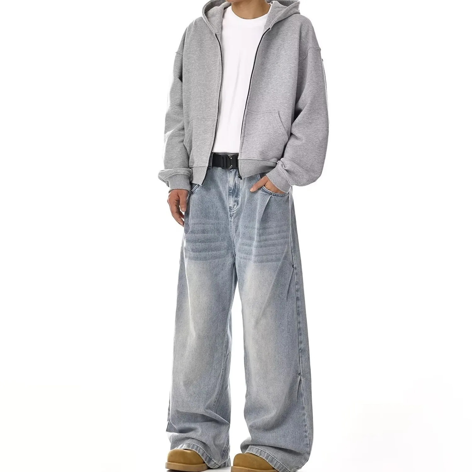 Y2K Mens Baggy Jeans Unisex Trendy Casual Wide-Leg Denim Pants High Street Quality American Style Streetwear Oversize Trousers 260310