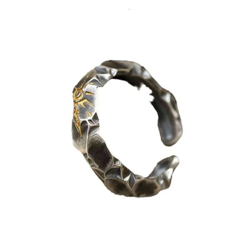 Wishing Stone Self-Discipline for Men, Thai Silver High-End Men's Open Ring H260312