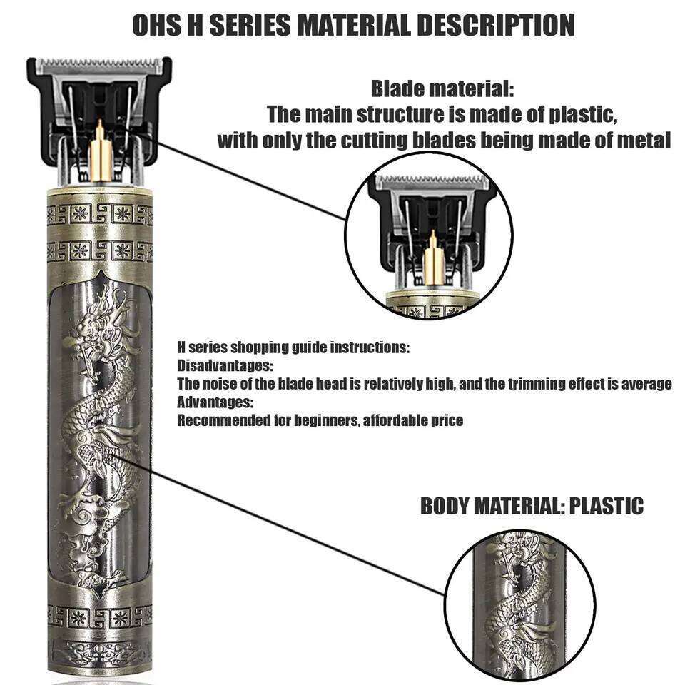Vintage T9 Clipper Beard Shaving Body Hair Trimmer Clippers Electric Men Haircut Machine 0mm Barber Shaver C260312