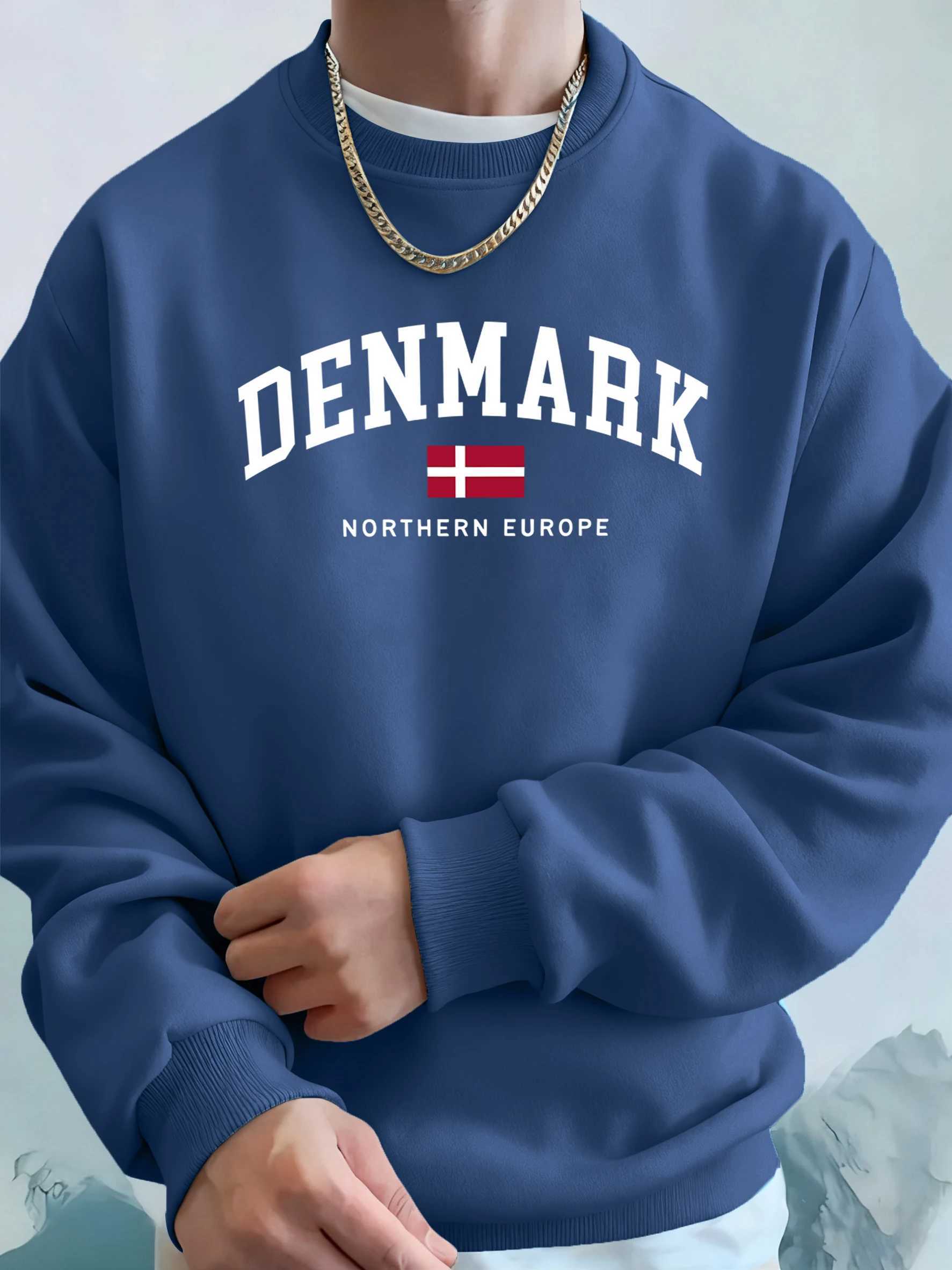 Denmark Northern Europe Flag Print Tops Men Soft Fashion Hoodie Sport Fleece Streetwear Basic Casual Sweatshirt AutumnPullover M260312