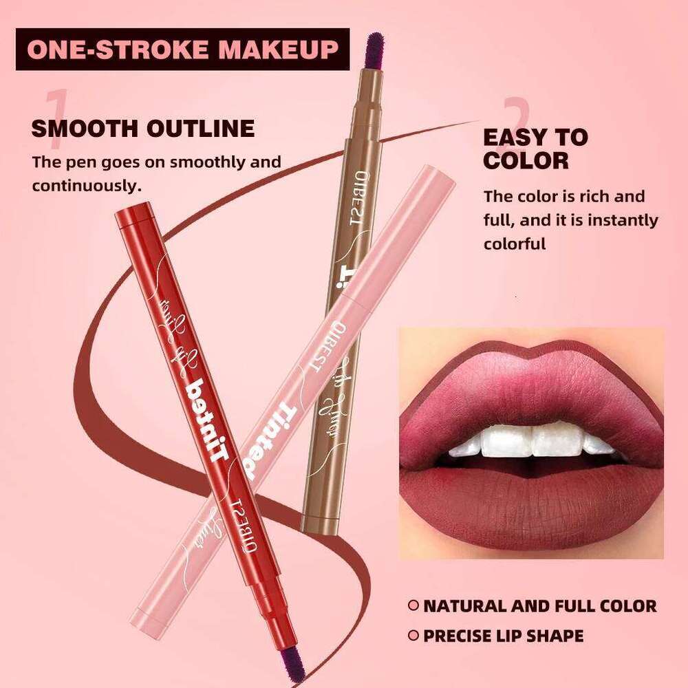 QIBEST 5 Colors Lipstick Lipliner Nude Soft Matte Lip Liner Pen Non-Drying Waterproof Plumping Outline The Lips Contour Makeup W260311