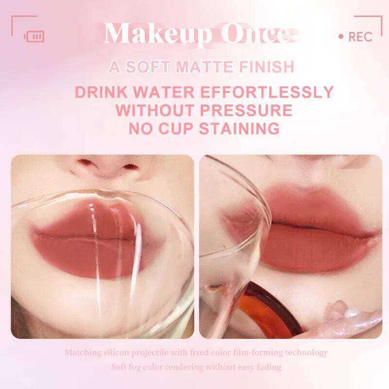 Matte Mud, Long-Lasting, Non-Stick, velvet Gloss, Dual-Use For Lips & Cheeks, Create Bright And Attractive Lip Makeup W260311