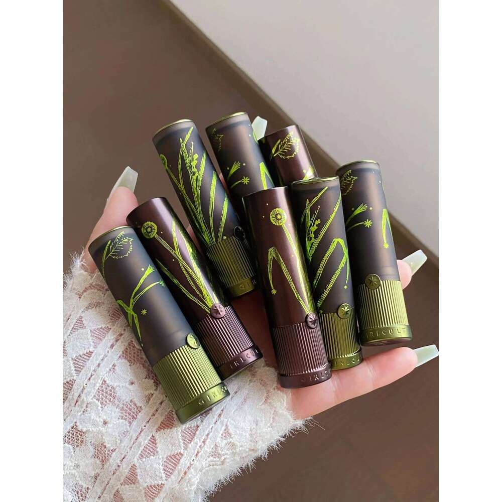 Girlcult Herbal Compendium Lipstick Matte Velvet Lip Clay Green Shimmer Lipgloss Moisturizing Longlasting Nostickup W260311