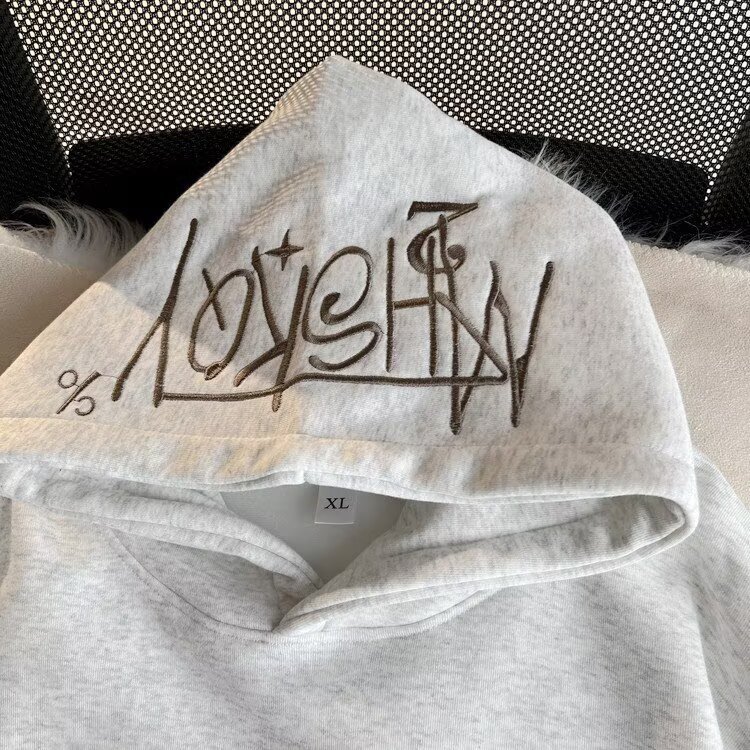 Retro Style Fleece-lined Embroidered Letter Hoodie Designer Hoodie For Men And Women New Casual Loose-fit Jacket For Spring Autumn And Winter