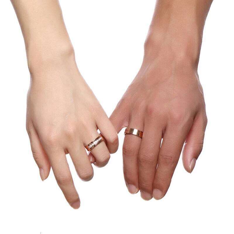 Wedding Ring rs Cubic Zirconia Rings for Men Women Engagement Jewelry Stainless Steel Girlfriend Gift H260312