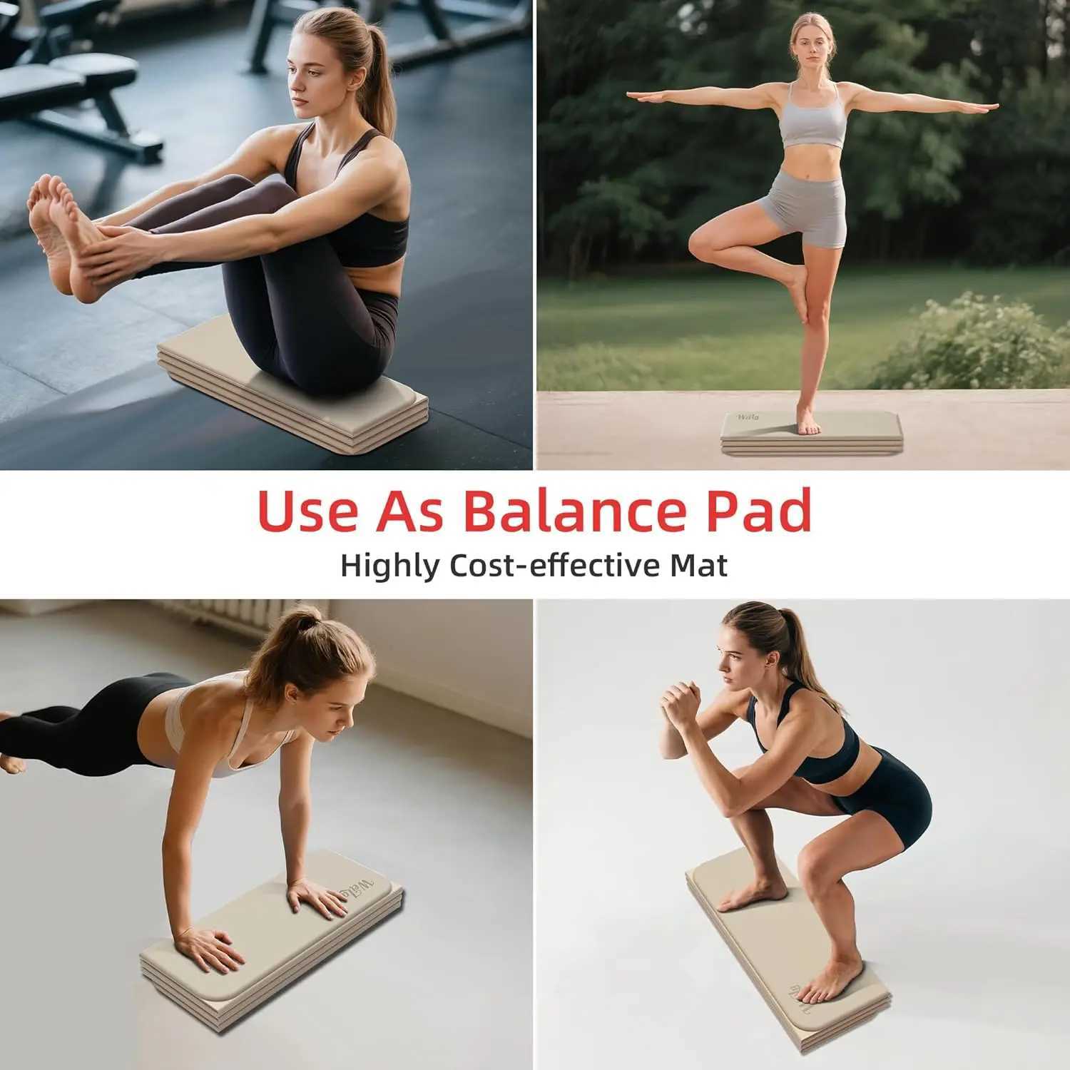 Extra Thick Yoga Mat 69x24 Inch Non-Slip Exercise Mat for Home Gym Foldable for Travel Camping M260312