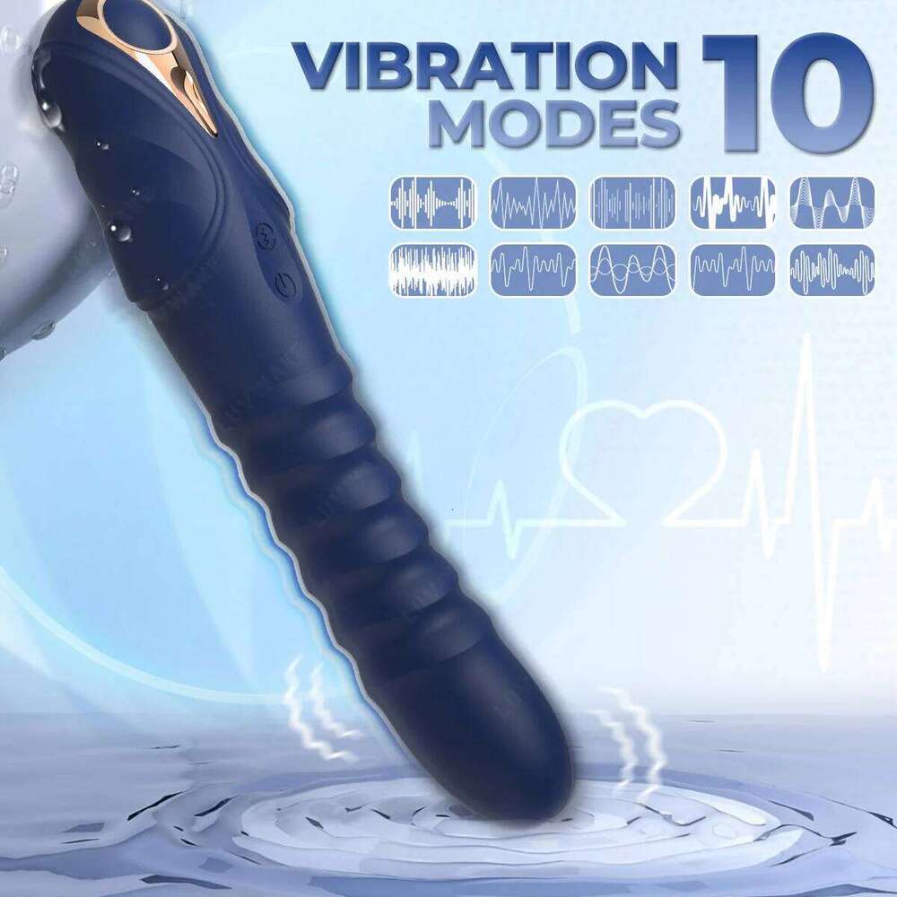 G Spot Vibrator Anal Dildo with 10 Vibrating 3 Thrusting Liquid Silicone Vaginal Massage Clitoris Stimulator Z260312