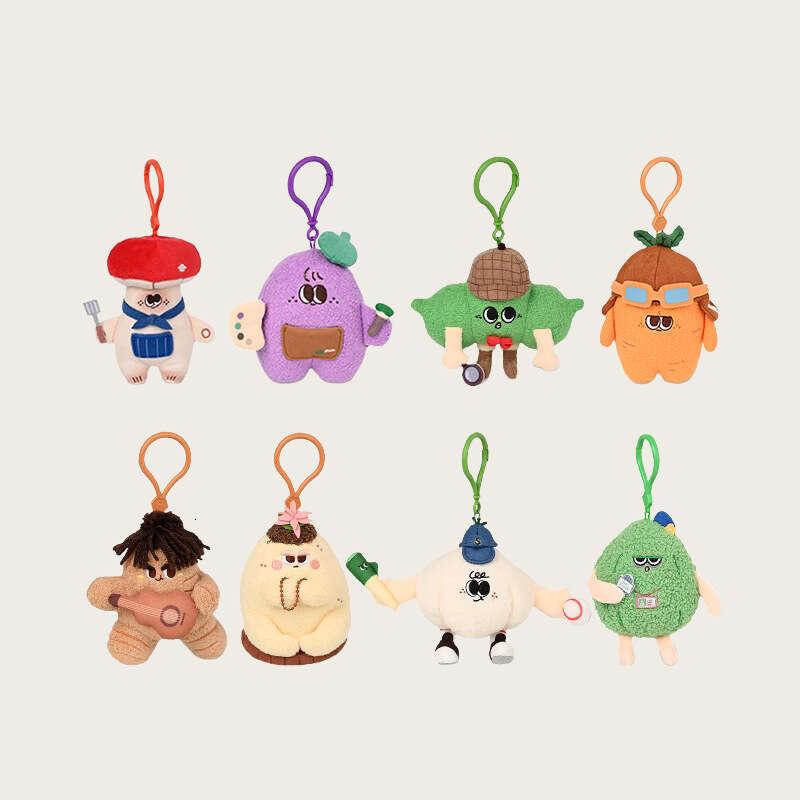 Mushroom Lotus Root Ginger Carrot Honey Jar Vegetable Pendant Plush Toy Doll Bag Trendy Hanging Decoration