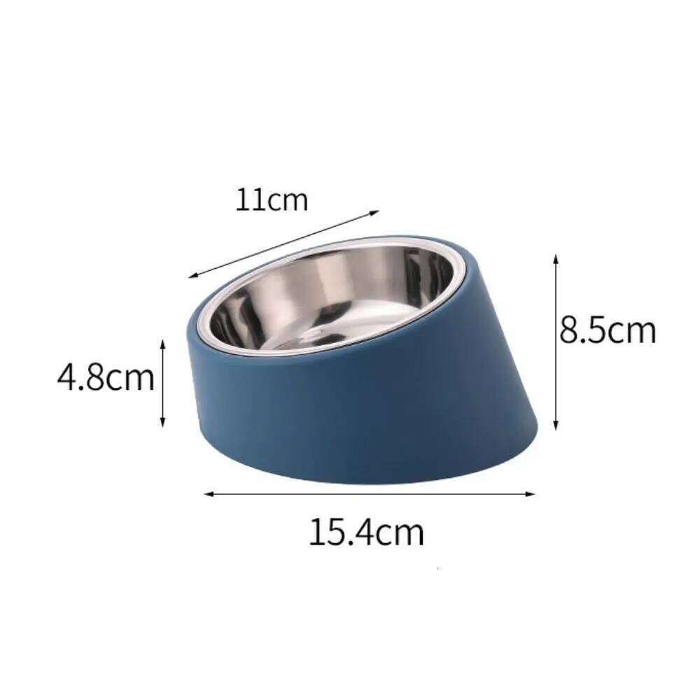 New Stainless Steel Dog Feeder Rollover Anti Overturning Neck Protection Sturdy Large Capacity Cat Bowl 26Y0312