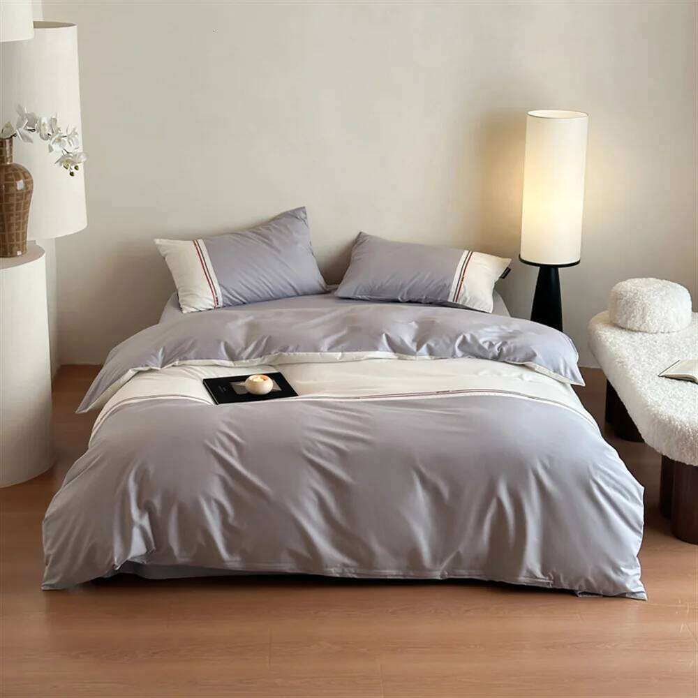 2025 New Cotton A Class Embroidery Four-Piece Set - Brown Sheet Bed Girls Quilt Cover H260312