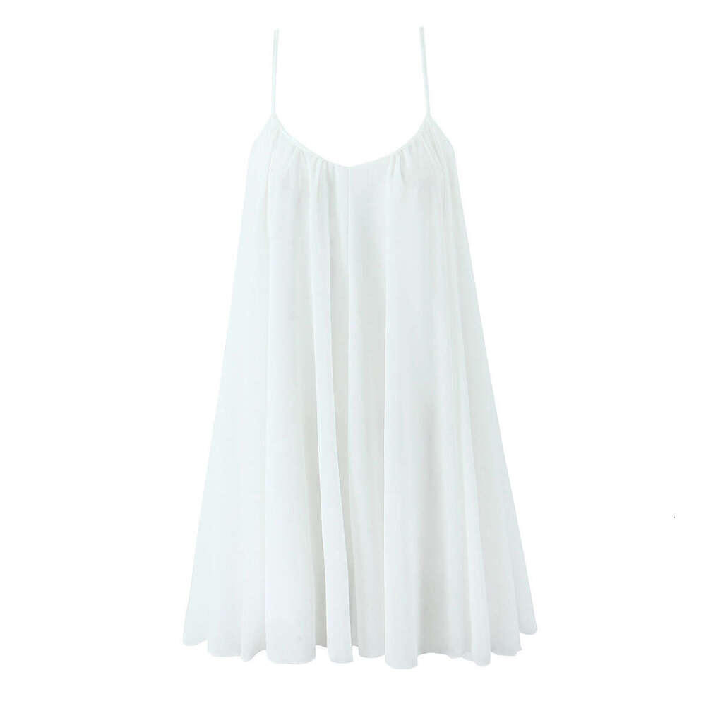 2025 Summer New French Style Beach Vacation Fashion Versatile Backless Mini Strap Dress